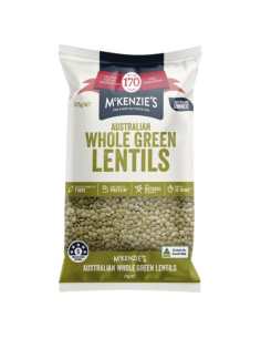 Mckenzies Whole Green Lentils 375g x 1